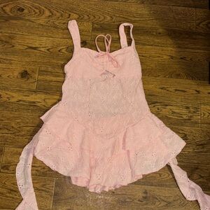 Pink Lace Sleeveless dress